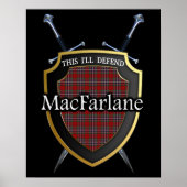 Clan MacFarlane Tartan Scottish Shield & Schwerter Poster (Vorne)