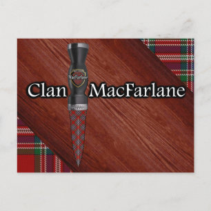 Clan MacFarlane Tartan Sgian Dubh Blade Postkarte