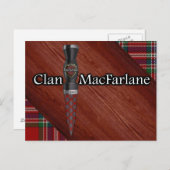 Clan MacFarlane Tartan Sgian Dubh Blade Postkarte (Vorne/Hinten)