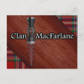 Clan MacFarlane Tartan Sgian Dubh Blade Postkarte (Vorderseite)