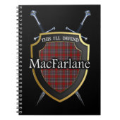 Clan MacFarlane Tartan Shield & Schwerter Notizblock (Vorderseite)