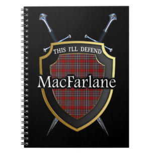 Clan MacFarlane Tartan Shield & Schwerter Notizblock