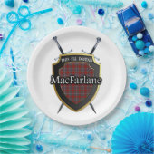 Clan MacFarlane Tartan Shield & Schwerter Pappteller (Party)
