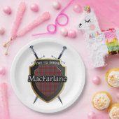 Clan MacFarlane Tartan Shield & Schwerter Pappteller (Party)