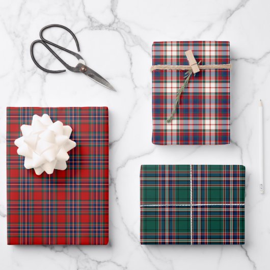 Clan MacFarlane Tartan Variationen Geschenkpapier Set (Vorderseite)