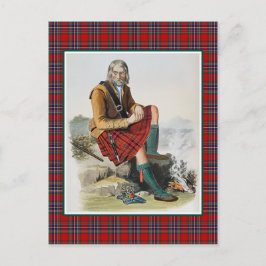 Clan MacFarlane Vintag Illustration Tartan Frame Postkarte