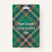 Clan MacFarlane Wappen über antikes Jagdtartan Ausweis (Rückseite)