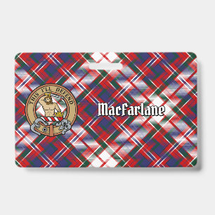 Clan MacFarlane Wappen über Dress Tartan Ausweis