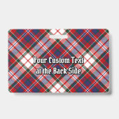 Clan MacFarlane Wappen über Dress Tartan Ausweis (Rückseite)