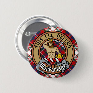 Clan MacFarlane Wappen über Dress Tartan Button