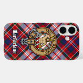 Clan MacFarlane Wappen über Dress Tartan Case-Mate iPhone Hülle (Rückseite (Horizontal))