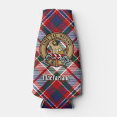 Clan MacFarlane Wappen über Dress Tartan Flaschenkühler (Vorderseite)
