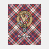 Clan MacFarlane Wappen über Dress Tartan Fleecedecke (Vorderseite)