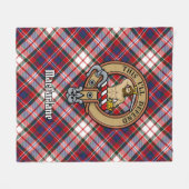 Clan MacFarlane Wappen über Dress Tartan Fleecedecke (Vorderseite (Horizontal))