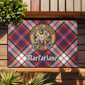 Clan MacFarlane Wappen über Dress Tartan Fußmatte