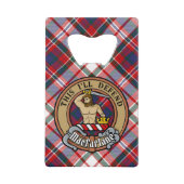 Clan MacFarlane Wappen über Dress Tartan Geldbeutel Flaschenöffner (Vorderseite)