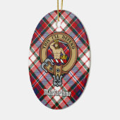 Clan MacFarlane Wappen über Dress Tartan Keramik Ornament (Links)