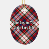 Clan MacFarlane Wappen über Dress Tartan Keramik Ornament (Hinten)