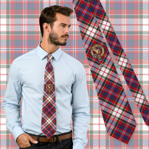 Clan MacFarlane Wappen über Dress Tartan Krawatte