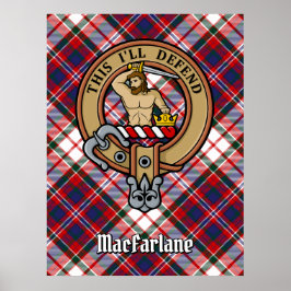 Clan MacFarlane Wappen über Dress Tartan Poster