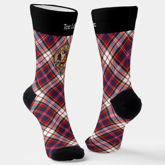 Clan MacFarlane Wappen über Dress Tartan Socken (Gewinkelt)