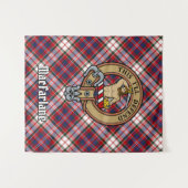 Clan MacFarlane Wappen über Dress Tartan Wandteppich (Vorderseite (Horizontal))
