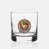 Clan MacFarlane Wappen über Dress Tartan Whiskyglas (Vorderseite)