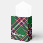 Clan MacFarlane Wappen über Modern Hunting Tartan Geschenkschachtel (Geöffnet)