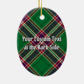 Clan MacFarlane Wappen über Modern Hunting Tartan Keramik Ornament (Hinten)