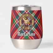 Clan MacFarlane Wappen über Red Tartan (Vorderseite)