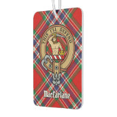 Clan MacFarlane Wappen über Red Tartan Autolufterfrischer (Links)