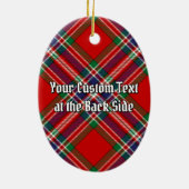 Clan MacFarlane Wappen über Red Tartan Keramik Ornament (Hinten)