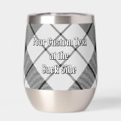 Clan MacFarlane Wappen über Schwarz-Weiß-Tartan (Rückseite)