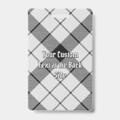 Clan MacFarlane Wappen über Schwarz-Weiß-Tartan Ausweis (Rückseite)