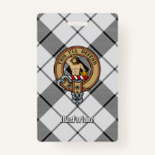 Clan MacFarlane Wappen über Schwarz-Weiß-Tartan Ausweis (Vorderseite)