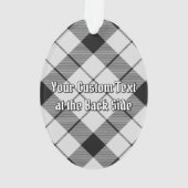 Clan MacFarlane Wappen über Schwarz-Weiß-Tartan Ornament (Rückseite)