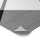 Clan MacFarlane Wappen über Schwarz-Weiß-Tartan Poster (Ecke)