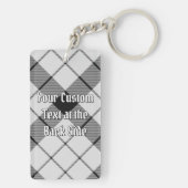 Clan MacFarlane Wappen über Schwarz-Weiß-Tartan Schlüsselanhänger (Rückseite)