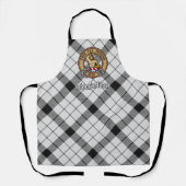 Clan MacFarlane Wappen über Schwarz-Weiß-Tartan Schürze (Vorderseite)