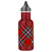 Clan MacFarlane Wappen über Tartan Edelstahlflasche (Links)