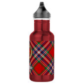 Clan MacFarlane Wappen über Tartan Edelstahlflasche (Rechts)