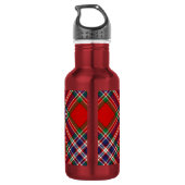 Clan MacFarlane Wappen über Tartan Edelstahlflasche (Rückseite)