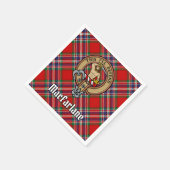 Clan MacFarlane Wappen über Tartan Serviette (Ecke)
