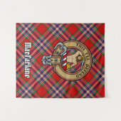Clan MacFarlane Wappen über Tartan Wandteppich (Vorderseite (Horizontal))