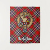 Clan MacFarlane Wappen über Tartan Wandteppich (Vorderseite)