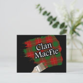 Clan MacFie Scottish Tartan Paint Brush Postkarte (Stehend Vorderseite)