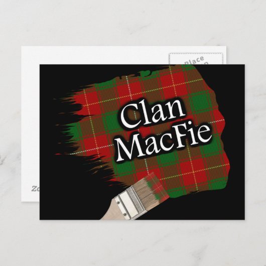 Clan MacFie Scottish Tartan Paint Brush Postkarte (Vorne/Hinten)