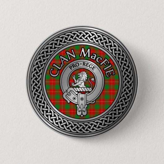 Clan MacFie Wappen & Tartan Knot Button (Vorderseite)