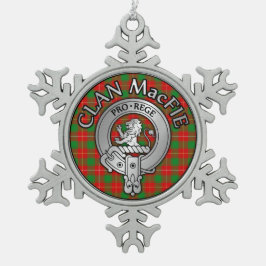 Clan MacFie Wappen & Tartan Schneeflocken Zinn-Ornament