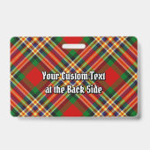 Clan MacGill Tartan Abzeichen Ausweis (Rückseite)